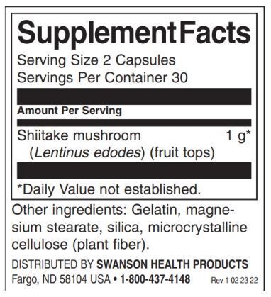Celoten spekter Shiitake goba 500 mg - 60 kapsul