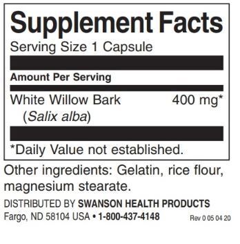 Celoten spekter bela vrba lubja 400 mg / 90 kape - 0