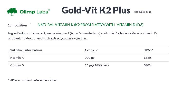 Gold-VIT K2 Plus 30 kapsul