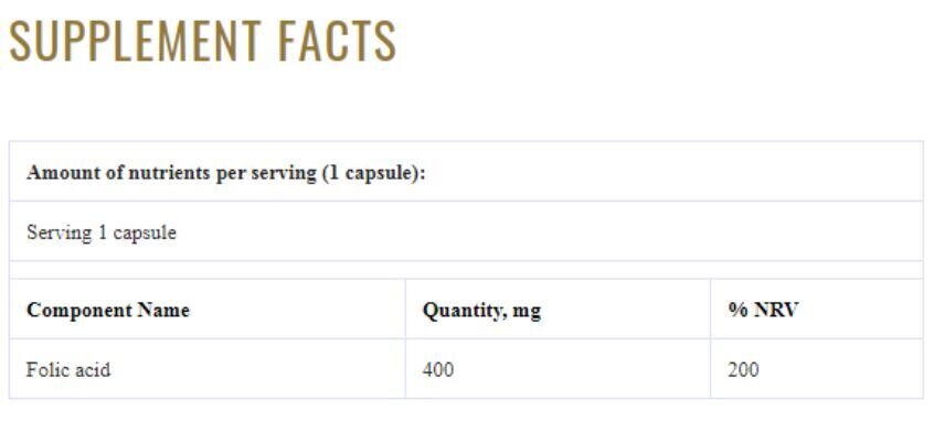 Grasberg folna kislina 400 mcg 60 kape