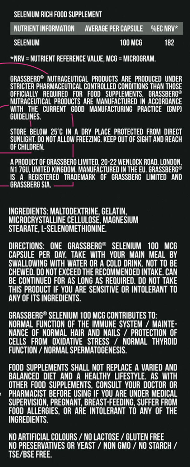 Grassberg Selenium 100mcg 60 kape