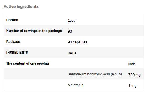 GABA 750mg | z melatoninom 1 mg - 90 kapsul