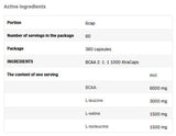 BCAA 2: 1: 1 1000 XTRACAPS - 180 kapsul