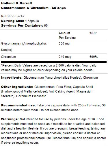 Glucomannan & Chromium - 60 kapsul