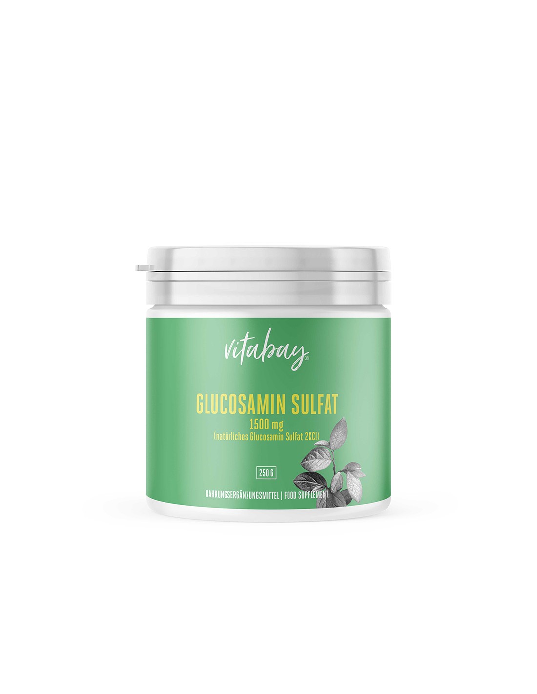 Glucosamin Sulfat 2KCI pulver 250 g - Glucosamine Sulfat 1500 mg, 250 g prah <tc>Vitabay</tc>