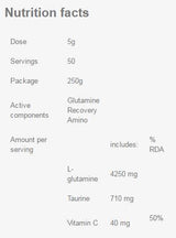 Amino obnovitev glutamina - 250 gramov
