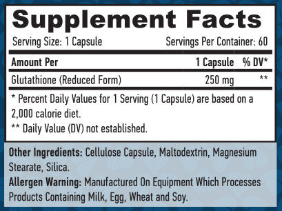 Glutation 250mg. / 60 VCAPS.