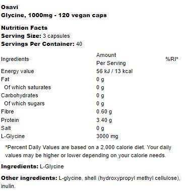 Glicin 1000 mg - 120 kapsul