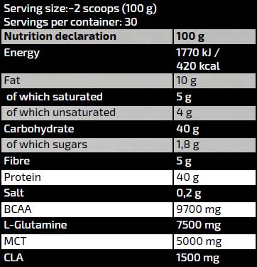 Zlata linija/ovseni obrok/z beljakovinami, BCAA, glutamin, mct - 3000 gramov