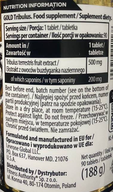 Zlati tribulus 500 mg - 90 tablet