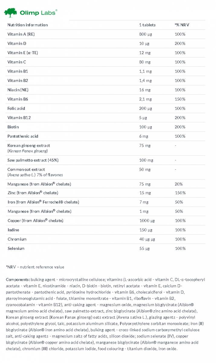 Zlata vit za moške - 30 tablet