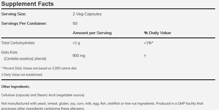 Gotu Kola 450 mg - 100 kapsul