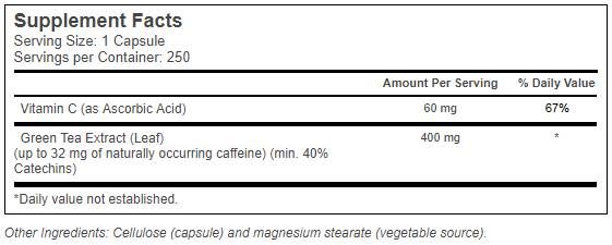 Izvleček zelenega čaja 400 mg - 250 kapsul