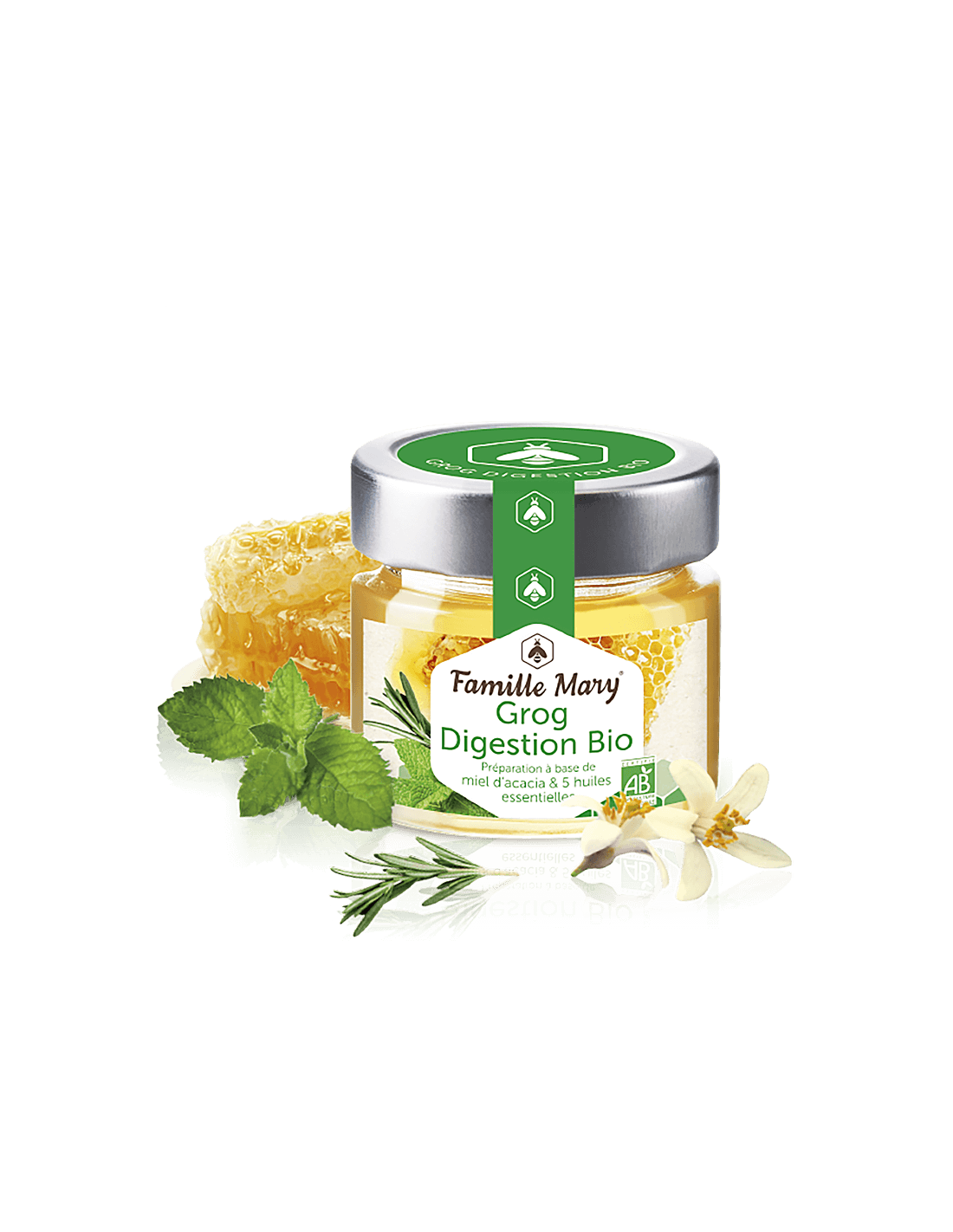 Grog prebava Bio/Grog za dobro prebavo (z akacijevim medom in eteričnimi olji), 100 g Famille Mary