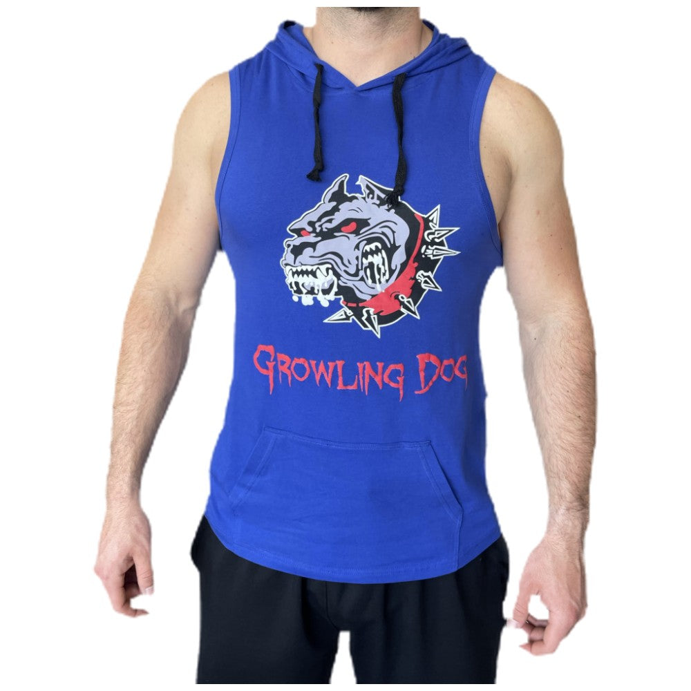 Tank Top Growling Dog s kapuco - modri / rezervoar Top Growling Dog s kapuco - modro