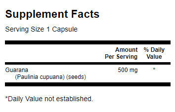 Guarana 500 mg - 100 kapsul