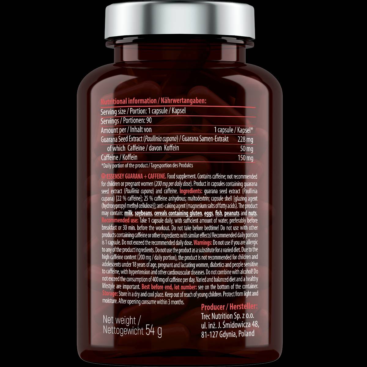 Guarana + kofein - 90 kapsul
