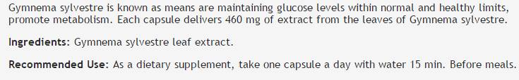 Gymnema Sylvestre Extract 380 mg - 100 kapsul