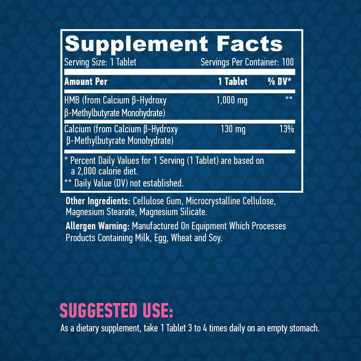 HMB 1000mg / 100Tabs.