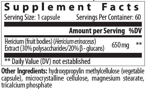 Hericio 650 mg | Levja griva - 60 kapsul