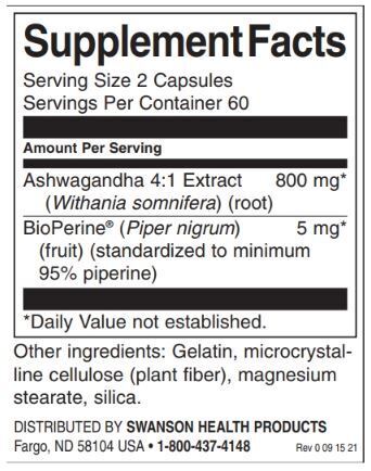 Visoka absorpcija Ashwagandha in črni poper | Z bioperinom - 120 kapsul