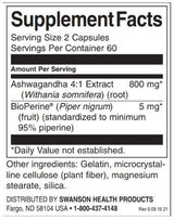 Visoka absorpcija Ashwagandha in črni poper | Z bioperinom - 120 kapsul