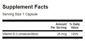 Visoka potenca Vitamin D3 1000 iu - 250 kapsul