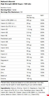 Visoka trdnost ABC -Z Vegan - 120 tablet