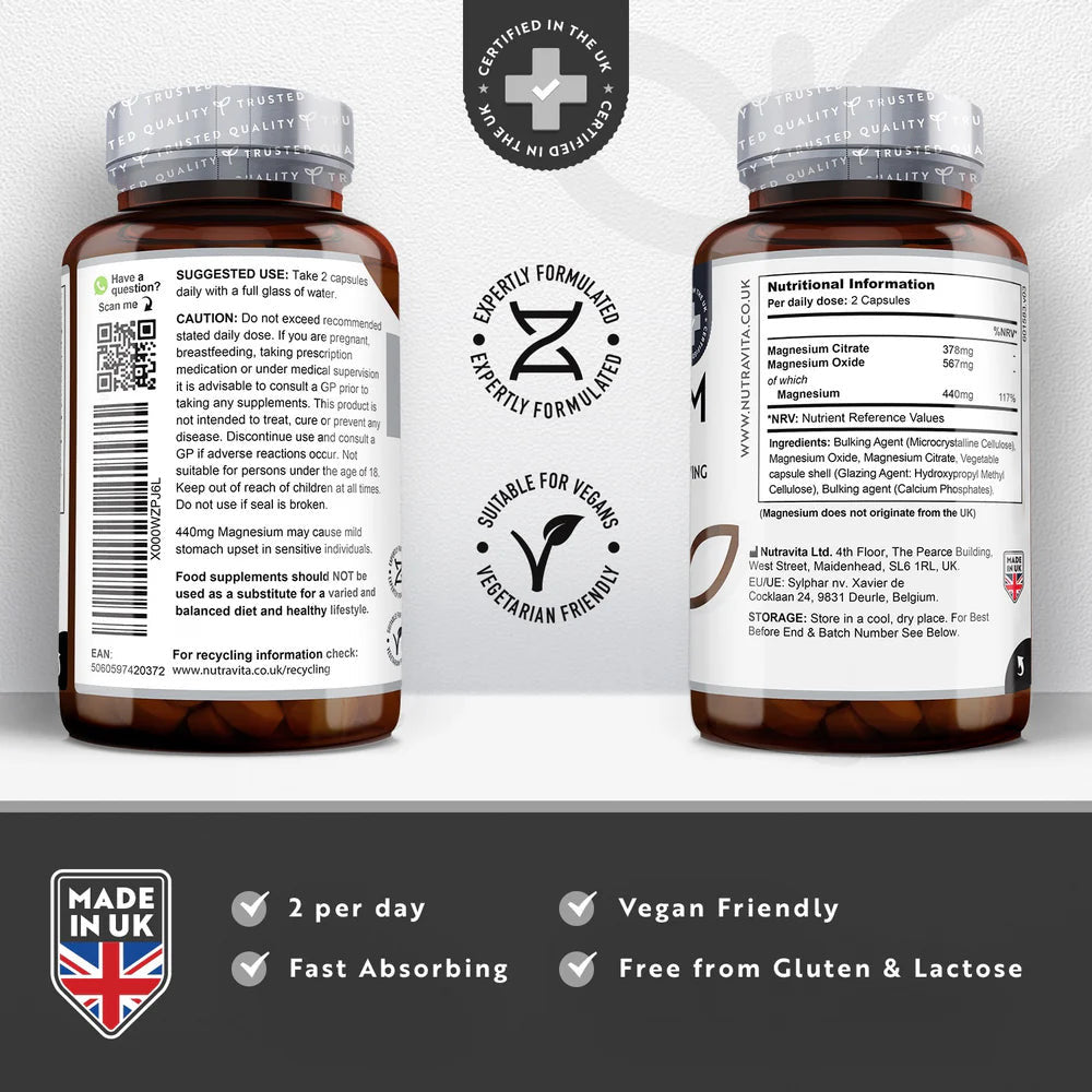 Magnezij 220 mg (dvokomponenta) - 180 kapsul