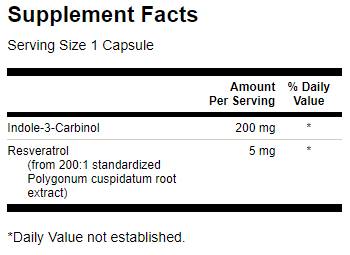 Indole-3-karbinol z resveratrolom 200 mg-60 kapsul