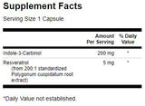 Indole-3-karbinol z resveratrolom 200 mg-60 kapsul