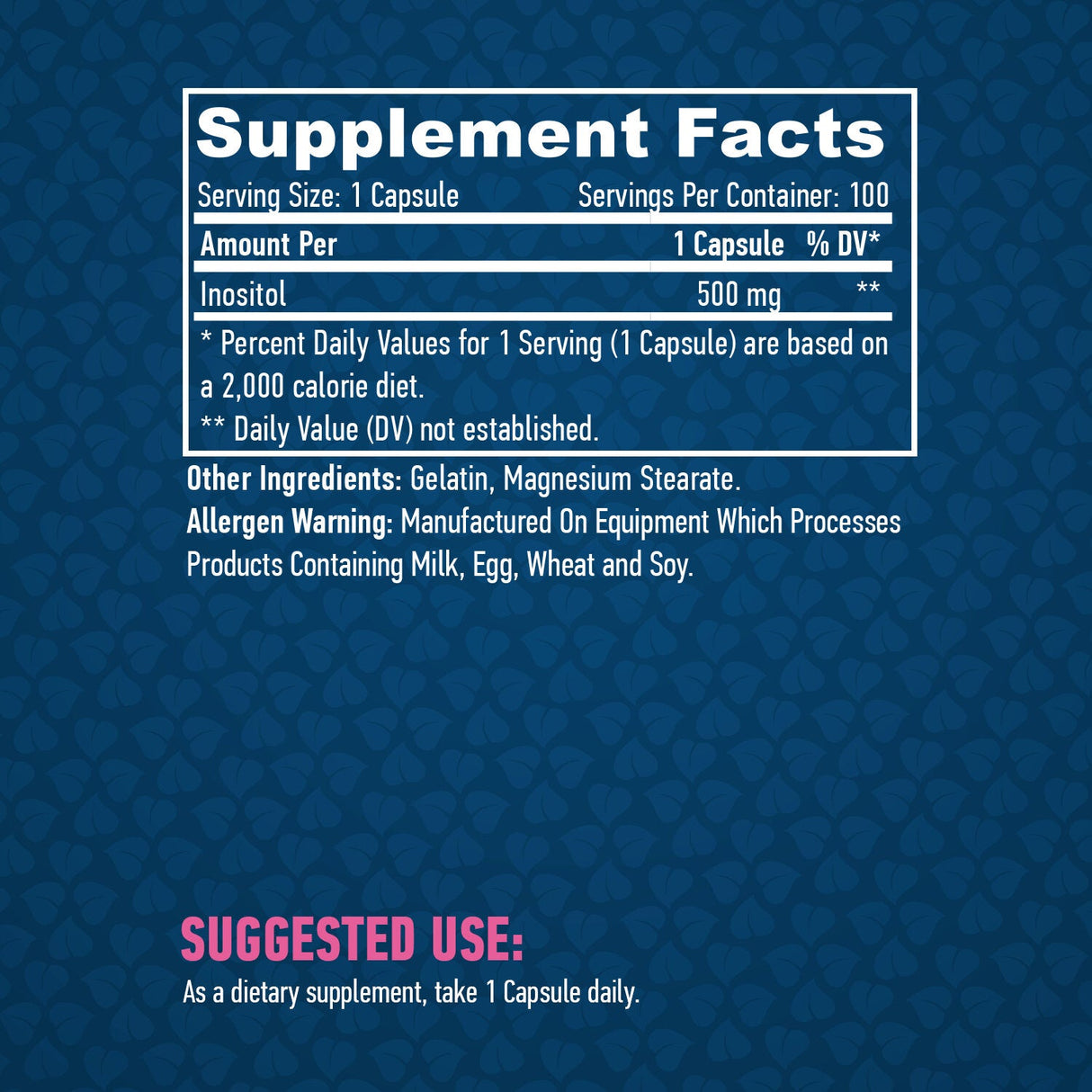 Inositol 500 mg. / 100 kape.