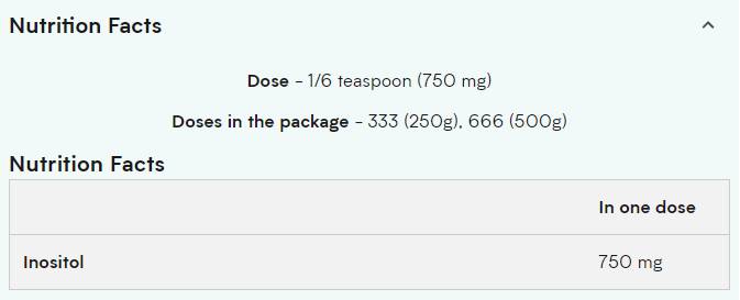 Inositol v prahu 500 gramov