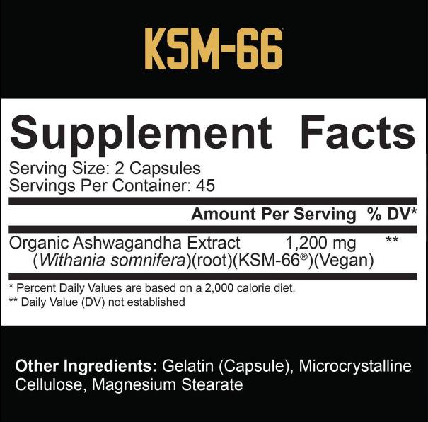 KSM -66® Organic Ashwagandha 600 mg - 90 kapsul