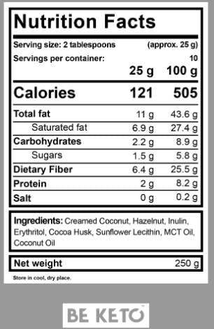 Keto krema | Lešniki + mct - 250 gramov