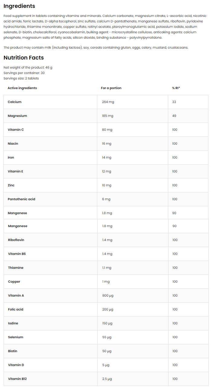 100% VIT & MIN - 30 tablet
