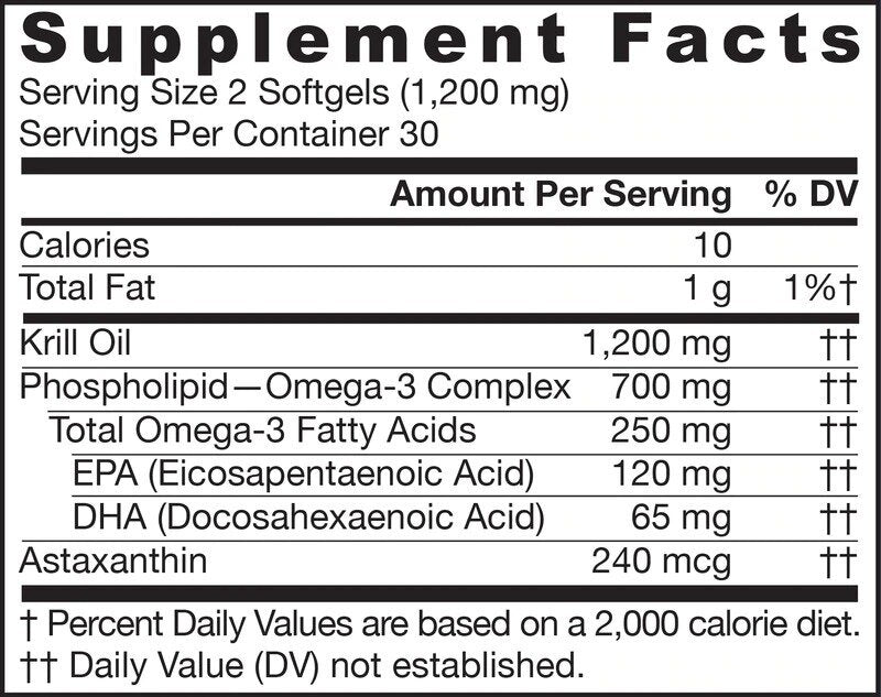 Krill Oil 1200mg - Krill Oil 60 SoftGels