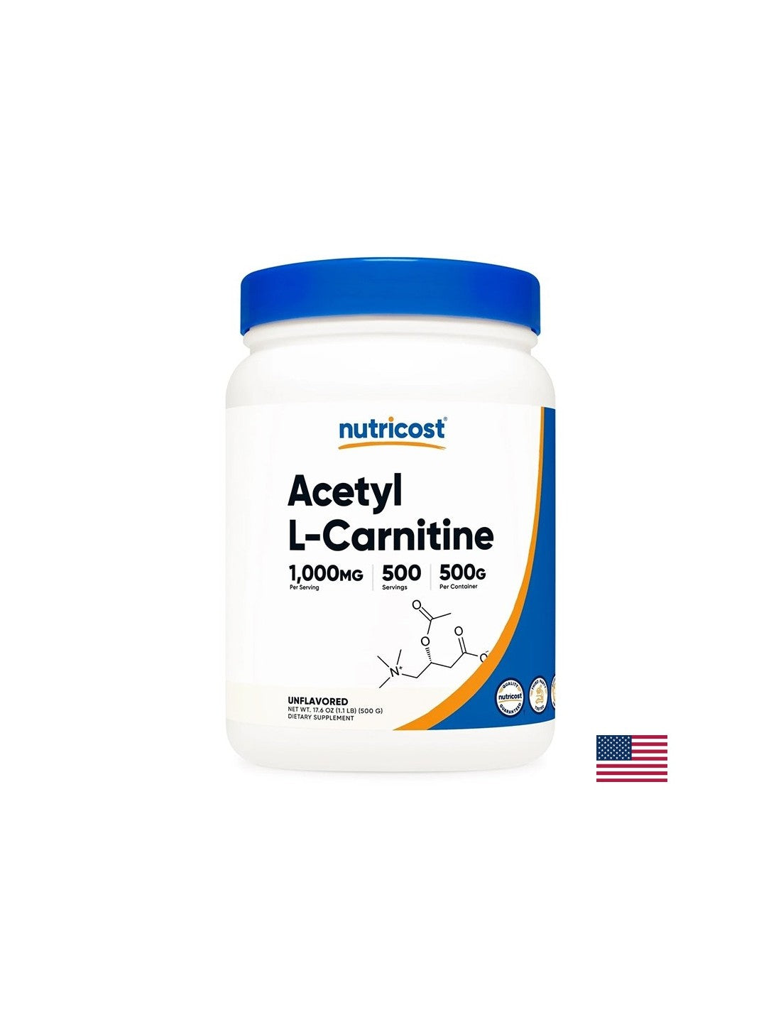 Izgorevanje maščob in mišična moč - acetil L -karnitin, 1000 mg x 500 g, prah