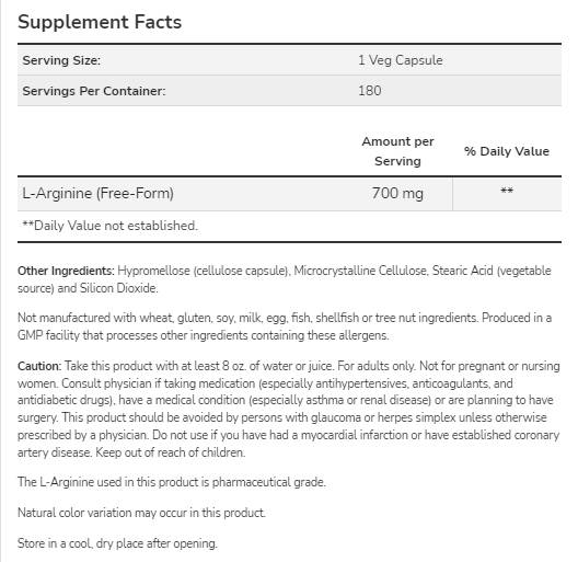 L -arginin 700 mg - 180 kapsul