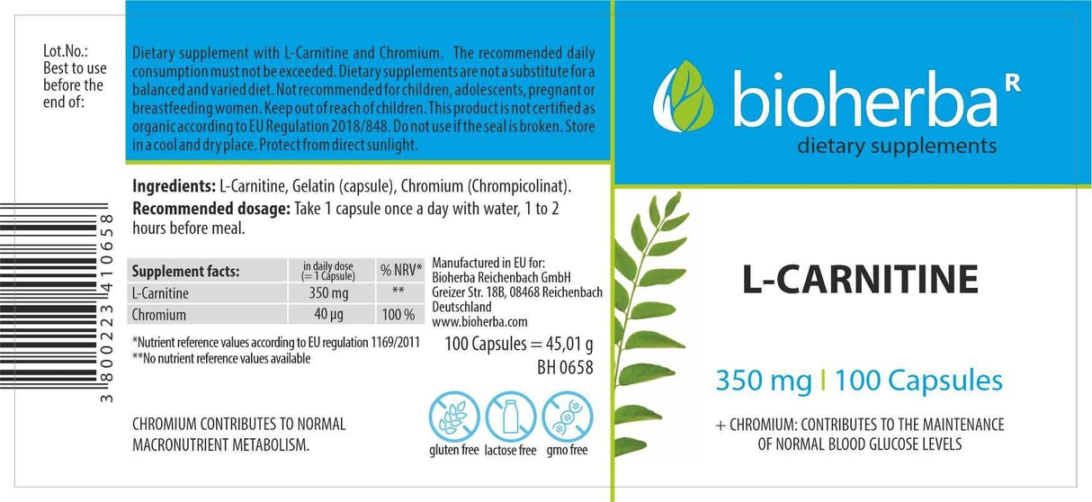 L -karnitin 570 mg - 100 kapsul