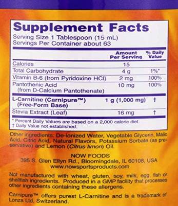 L -karnitin tekočina 1000 mg - 946 ml