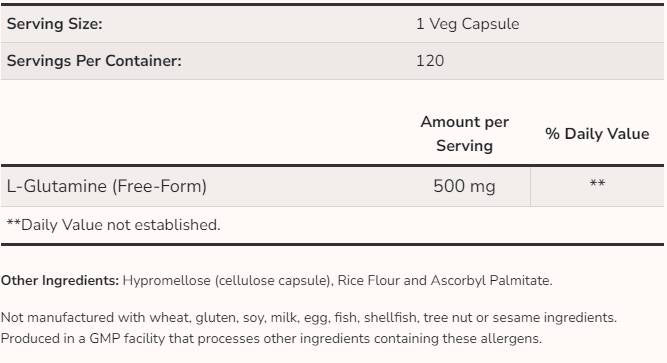 L -glutamin 500 mg - 120 kapsul