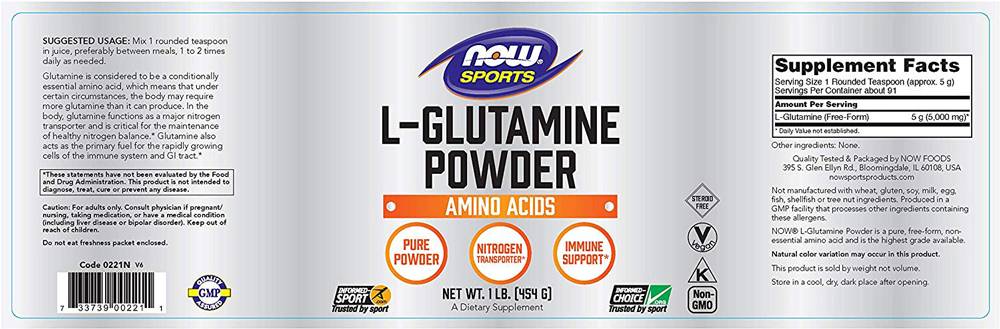 L -glutamin v prahu - 454 gramov