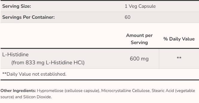L -histidin 600 mg - 60 kapsul