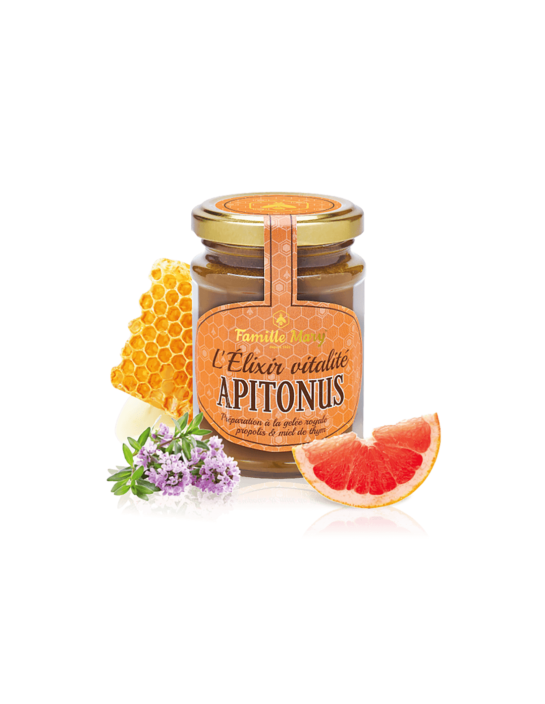 L'élixir Vitalité Apitonus / Apitonus Vital Elixir z Royal Jelly, Propolis in Thyme Honey, 230 G Famille Mary