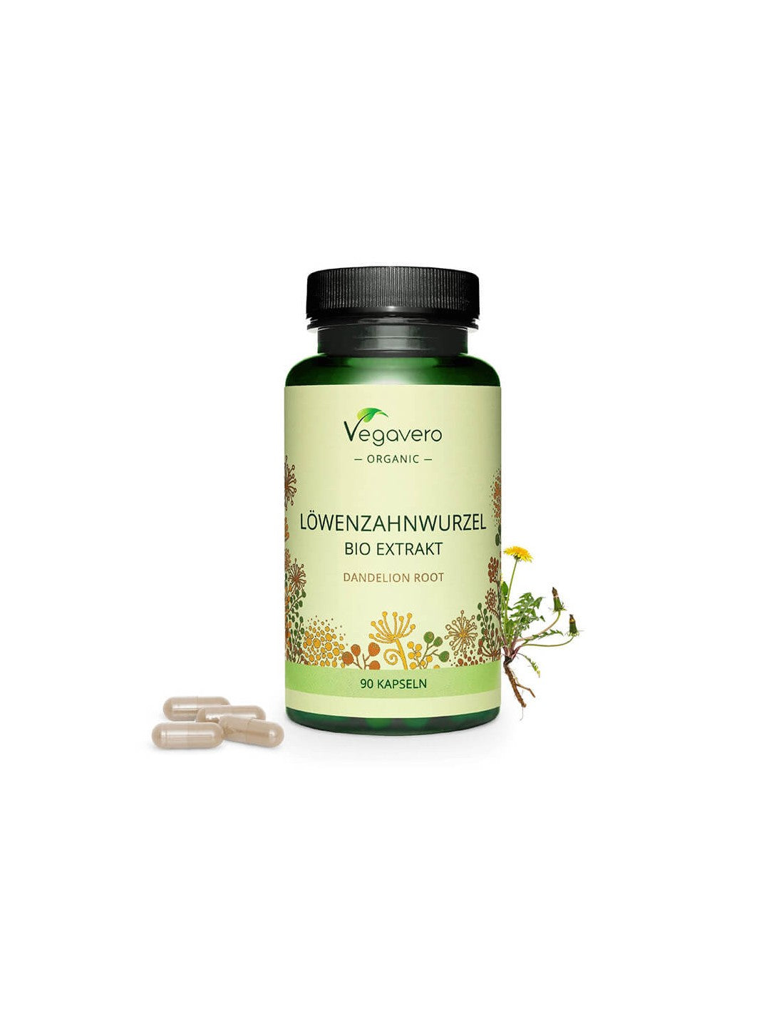 Löwezahnnwurzel Bio Extrakt - Bio izvleček regrata, 90 kapsul <tc>Vegavero</tc>