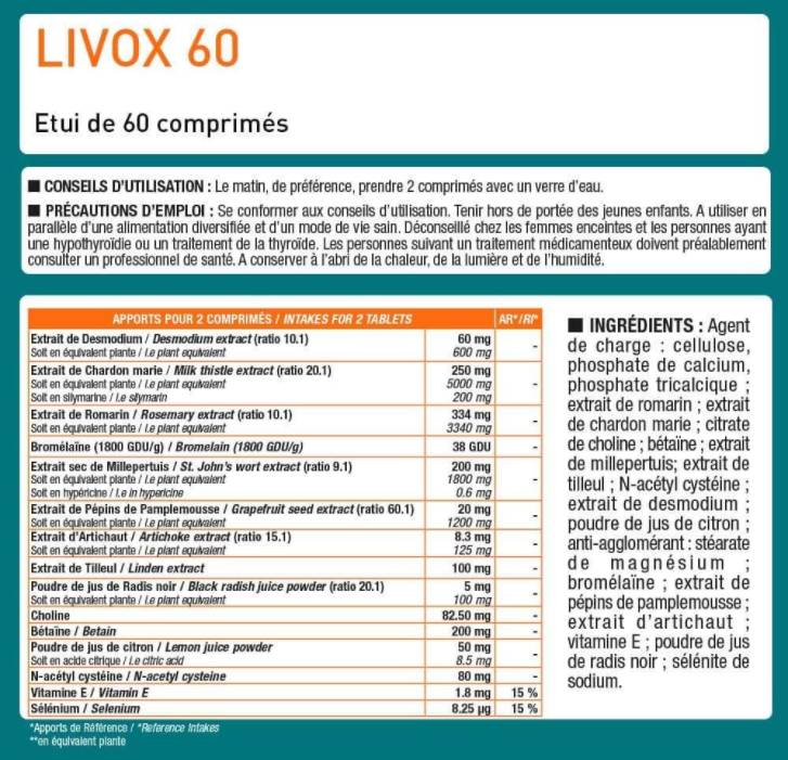 Liv.ox® 60 | Jetrne detox in zaščitna formula 60 tablet