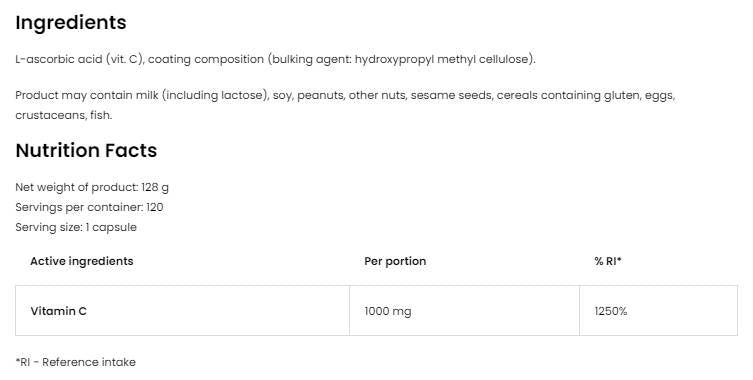 Vitamin C 1000 mg - 120 kapsul