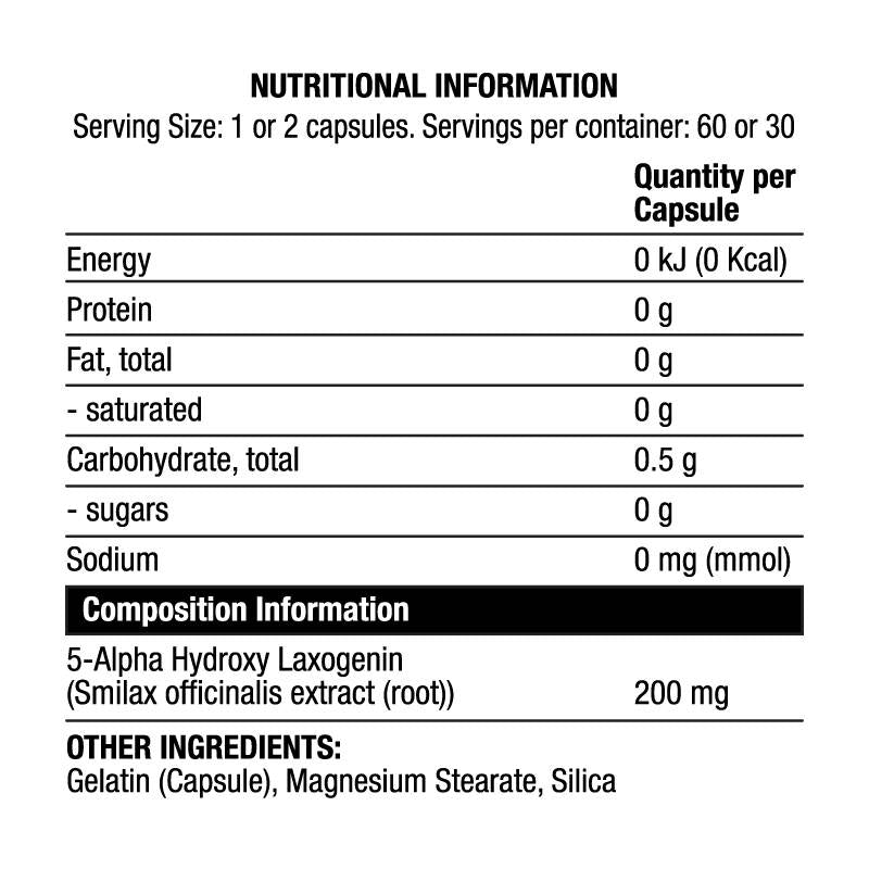 Laxo | Laxogenin ~ Smilax officianalis Extract - 60 kapsul