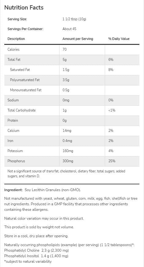 Lecithin zrnca ne -gmo - 907 gramov